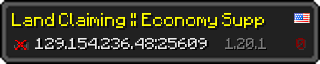 Userbar 320x64 in minecraft style for 129.154.236.48:25609