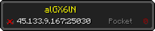 Userbar 320x64 in Minecraft-Stil für den Server 45.133.9.167:25030