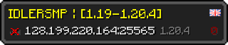 Userbar 320x64 in minecraft style for 128.199.220.164:25565