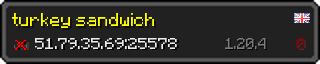 Userbar 320x64 in minecraft style for 51.79.35.69:25578