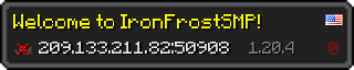 Userbar 320x64 in minecraft style for 209.133.211.82:50908