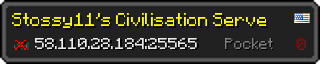 Userbar 320x64 in Minecraft-Stil für den Server 58.110.28.184:25565