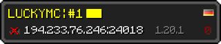 Userbar 320x64 in minecraft style for 194.233.76.246:24018