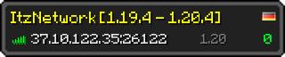 Userbar 320x64 in Minecraft-Stil für den Server 37.10.122.35:26122