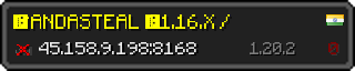 Userbar 320x64 in minecraft style for 45.158.9.198:8168