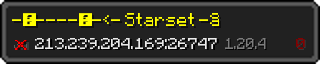 Userbar 320x64 in minecraft style for 213.239.204.169:26747