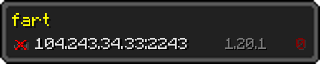 Userbar 320x64 in minecraft style for 104.243.34.33:2243