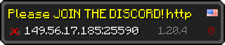 Userbar 320x64 in Minecraft-Stil für den Server 149.56.17.185:25590