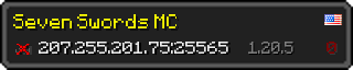 Userbar 320x64 in Minecraft-Stil für den Server 207.255.201.75:25565