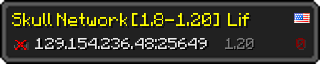 Userbar 320x64 in Minecraft-Stil für den Server 129.154.236.48:25649