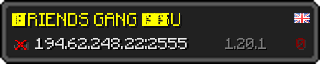 Userbar 320x64 in Minecraft-Stil für den Server 194.62.248.22:2555