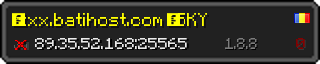 Userbar 320x64 in minecraft style for 89.35.52.168:25565