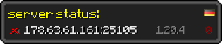Userbar 320x64 in Minecraft-Stil für den Server 178.63.61.161:25105