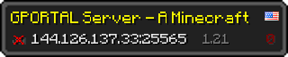 Userbar 320x64 in Minecraft-Stil für den Server 144.126.137.33:25565