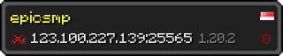 Userbar 320x64 in minecraft style for 123.100.227.139:25565