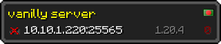 Userbar 320x64 in minecraft style for 10.10.1.220:25565