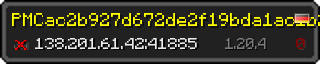 Userbar 320x64 in Minecraft-Stil für den Server 138.201.61.42:41885