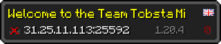 Userbar 320x64 in Minecraft-Stil für den Server 31.25.11.113:25592