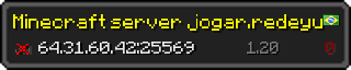 Userbar 320x64 in Minecraft-Stil für den Server 64.31.60.42:25569