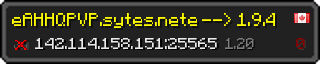 Userbar 320x64 in Minecraft-Stil für den Server 142.114.158.151:25565