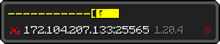 Userbar 320x64 in minecraft style for 172.104.207.133:25565