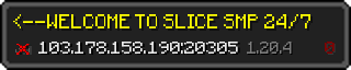 Userbar 320x64 in Minecraft-Stil für den Server 103.178.158.190:20305