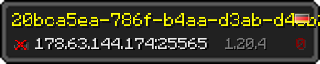 Userbar 320x64 in minecraft style for 178.63.144.174:25565