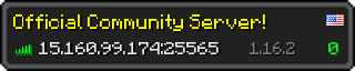 Userbar 320x64 in minecraft style for 15.160.99.174:25565