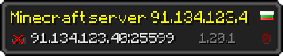 Userbar 320x64 in minecraft style for 91.134.123.40:25599