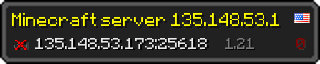 Userbar 320x64 in Minecraft-Stil für den Server 135.148.53.173:25618