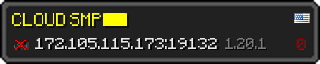 Userbar 320x64 in minecraft style for 172.105.115.173:19132