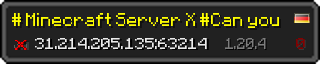 Userbar 320x64 in Minecraft-Stil für den Server 31.214.205.135:63214