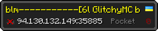 Userbar 320x64 in minecraft style for 94.130.132.149:35885