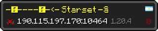 Userbar 320x64 in minecraft style for 190.115.197.170:10464