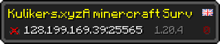 Userbar 320x64 in Minecraft-Stil für den Server 128.199.169.39:25565