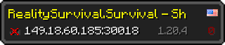 Userbar 320x64 in minecraft style for 149.18.60.185:30018