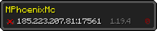 Userbar 320x64 in minecraft style for 185.223.207.81:17561