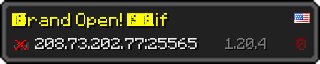 Userbar 320x64 in minecraft style for 208.73.202.77:25565