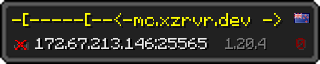 Userbar 320x64 in minecraft style for 172.67.213.146:25565