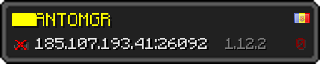 Userbar 320x64 in Minecraft-Stil für den Server 185.107.193.41:26092