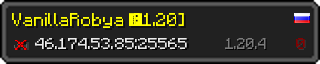 Userbar 320x64 in minecraft style for 46.174.53.85:25565