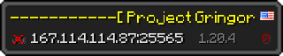 Userbar 320x64 in minecraft style for 167.114.114.87:25565