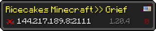 Userbar 320x64 in minecraft style for 144.217.189.8:2111
