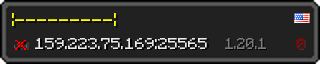 Userbar 320x64 in minecraft style for 159.223.75.169:25565