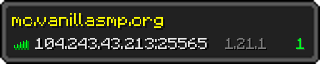 Userbar 320x64 in minecraft style for 104.243.43.213:25565