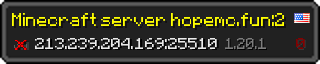 Userbar 320x64 in Minecraft-Stil für den Server 213.239.204.169:25510