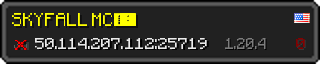 Userbar 320x64 in Minecraft-Stil für den Server 50.114.207.112:25719