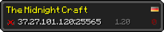 Userbar 320x64 in minecraft style for 37.27.101.120:25565