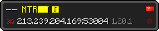 Userbar 320x64 in minecraft style for 213.239.204.169:53004