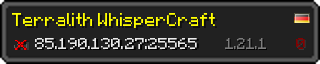 Userbar 320x64 in minecraft style for 85.190.130.27:25565